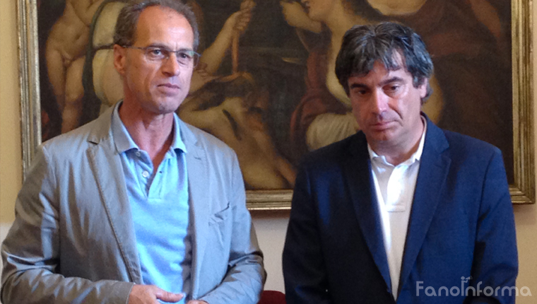 Stefano Aguzzi e Massimo Seri, rispettivamente ex e attuale sindaco di Fano