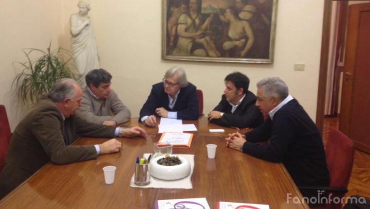 L'incontro nel Comune di Fano di Vittorio Sgarbi con il sindaco di Fano Massimo Seri