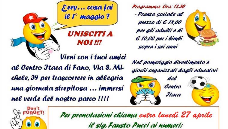 L'evento promosso da Anfass Fano per il 1° Maggio al Centro Itaca di Fano