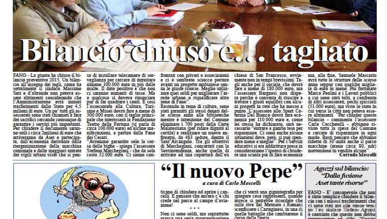 L'edizione del 17 aprile 2015 del quotidiano con le notizie di Fano Fanoinforma