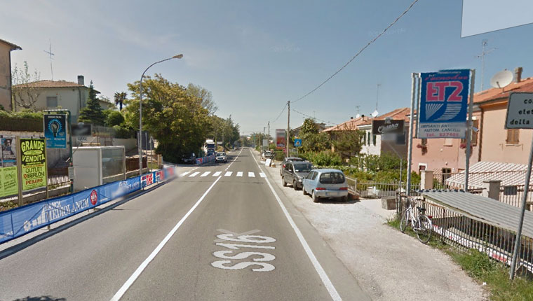 il tratto della strada Statale Adriatica in cui è avvenuto l'incidente - Foto tratta da Google Maps