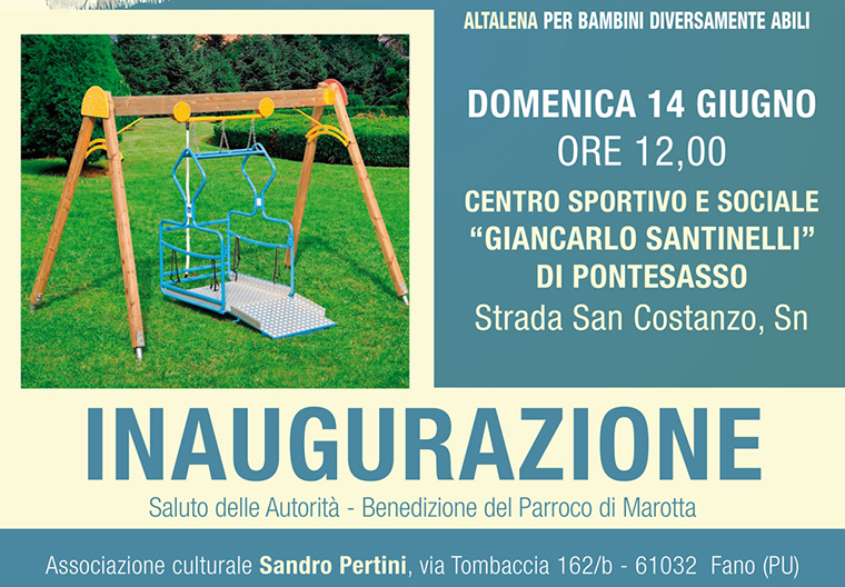 Inaugurazione altalena per disabili