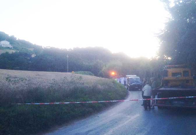 Il luogo dell'incidente in via della Selva a Centinarola di Fano