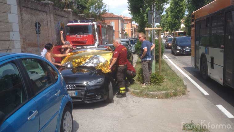 L'intervento dei vigili del fuoco di Fano