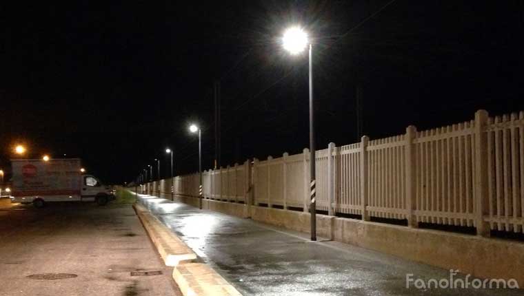 La pista ciclabile Fano-Fosso Sejore illuminata