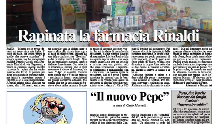 l'edizione di oggi, venerdì 26 giugno, del quotidiano Fanoinforma con le notizie della città di Fano