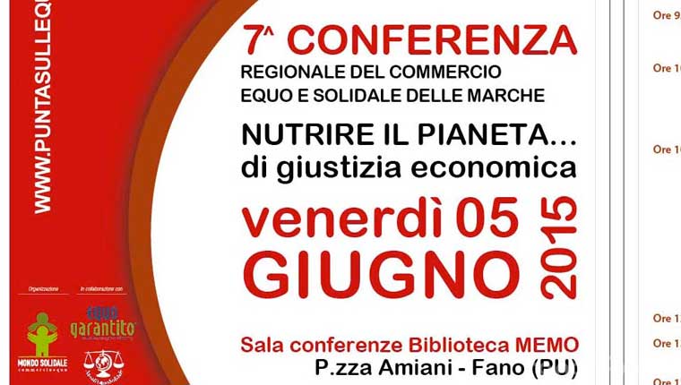 La 7^ conferenza Regionale del Commercio equo e solidale a Fano