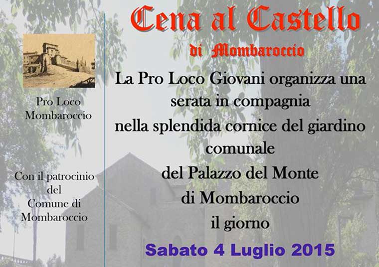 La locandina della Cena al Castello di Mombaroccio