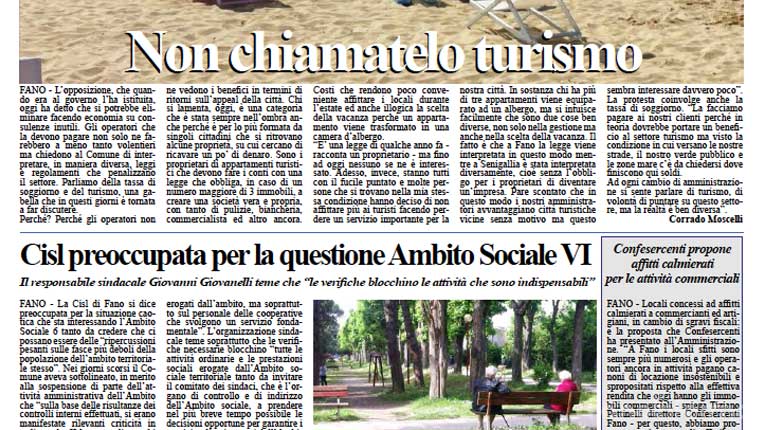 L'edizione di oggi, giovedì 2 luglio 2015 del quotidiano Fanoinforma con le notizie della città di Fano