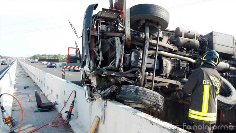 L'incidente in autostrada tra Pesaro e Cattolica