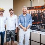 Matteo Andreoni, assessore alla Cultura di Cartoceto; Simone Corallini, aiuto regia e organizzatore generale; Henry Secchiaroli, ideatore e regista del film; Stefano Marchegiani, vice sindaco e assessore alla Cultura di Fano. Foto Wilson Santinelli