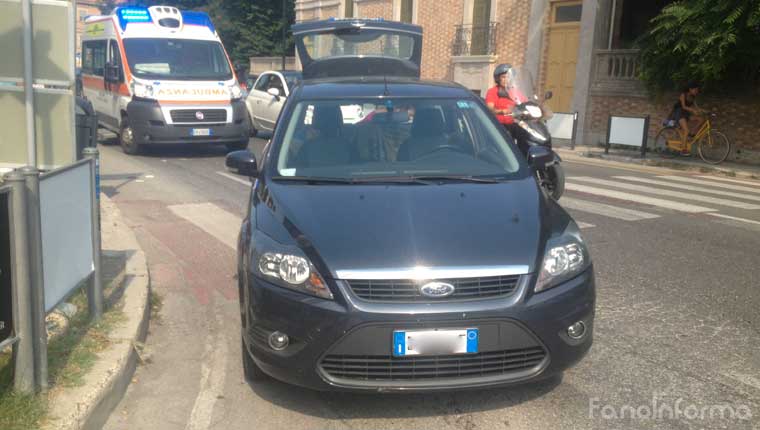 L'incidente tra via Fanella e via Roma di Fano