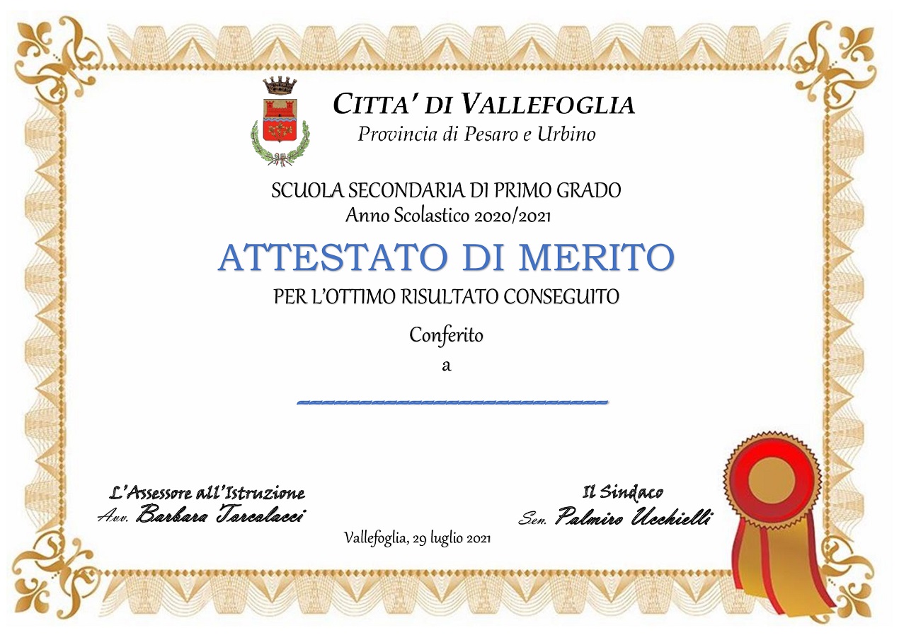 Vallefoglia consegnati gli attestati di merito ai ragazzi della scuola secondaria di primo Vallefoglia consegnati gli attestati di merito ai ragazzi della scuola secondaria di primo